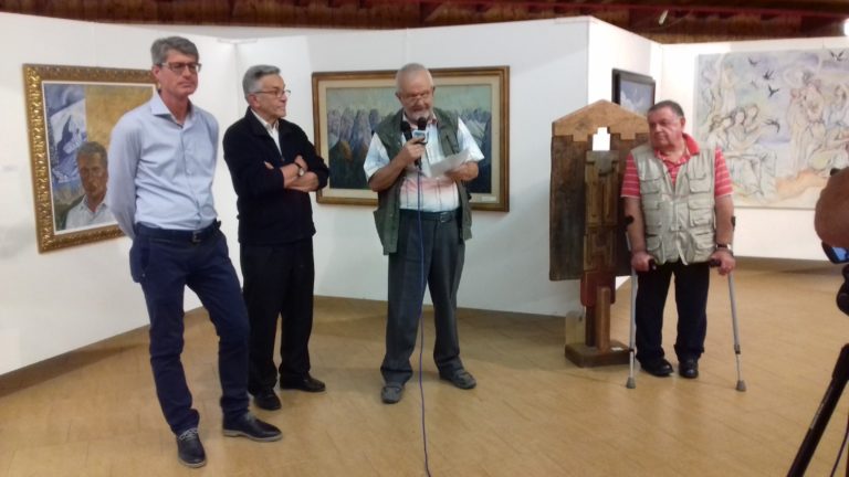 Il sindaco Mauro Soppelsa, Dante Colli, Bepi Pellegrinon e Loris Santomaso