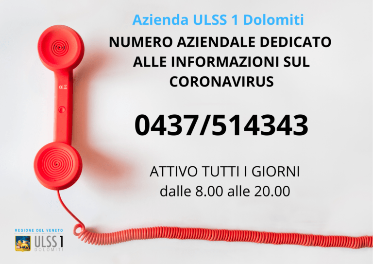 NUMERO AZIENDALE DEDICATO A INFORMAZIONI SU CORONAVIRUS_10 marzo 2020
