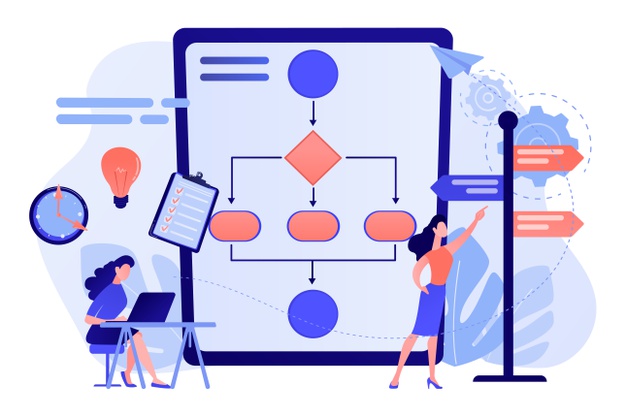 business-analyst-with-laptop-idea-lightbulb-waymark-decision-management-enterprise-analysis-decision-it-tool-decision-system-concept-illustration_335657-2087