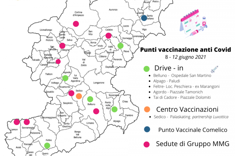 punti vaccinali 8 12 giugno