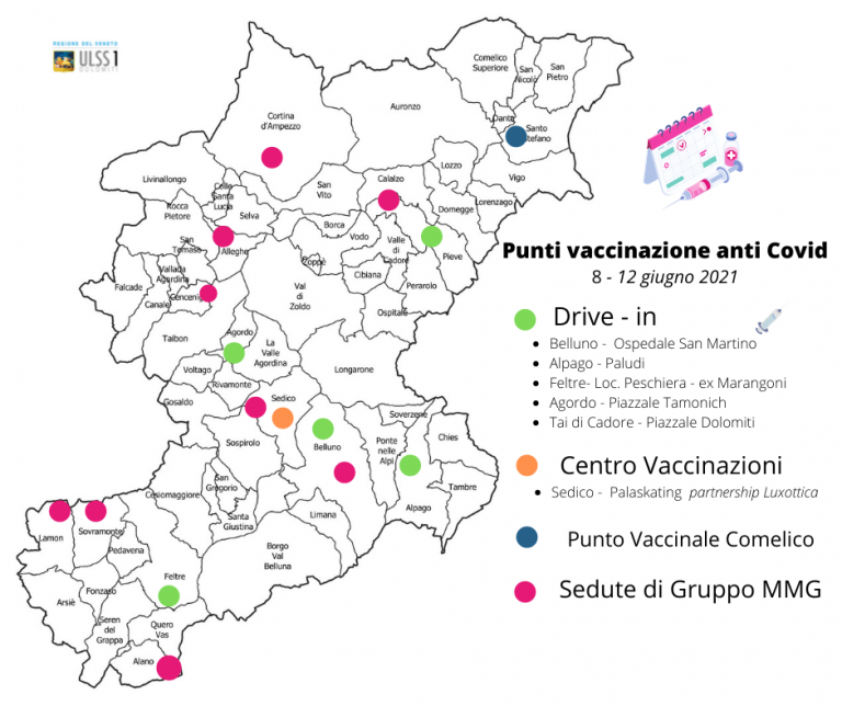 punti vaccinali 8 12 giugno