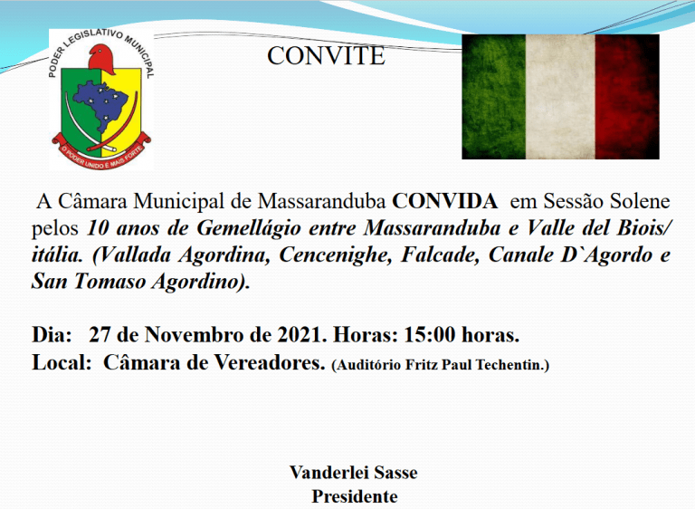 Invito all’incontro per i 10 anni del gemellaggio