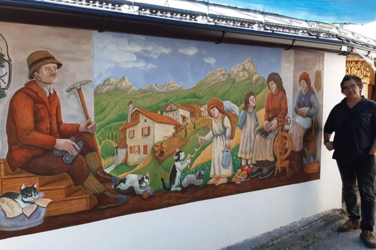 Agli Antichi… dipinto murale di Dunio a Bogo