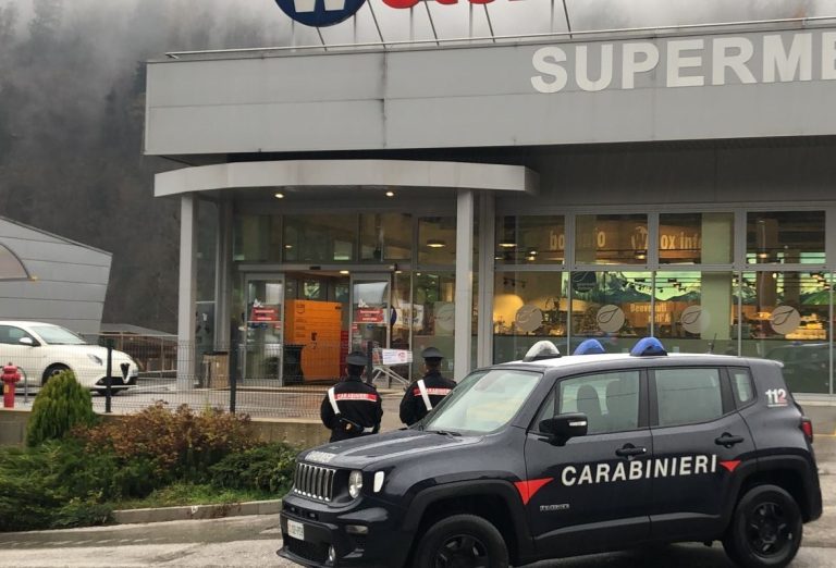 la pattuglia dei Carabinieri intervenuta sul luogo del tentato furto