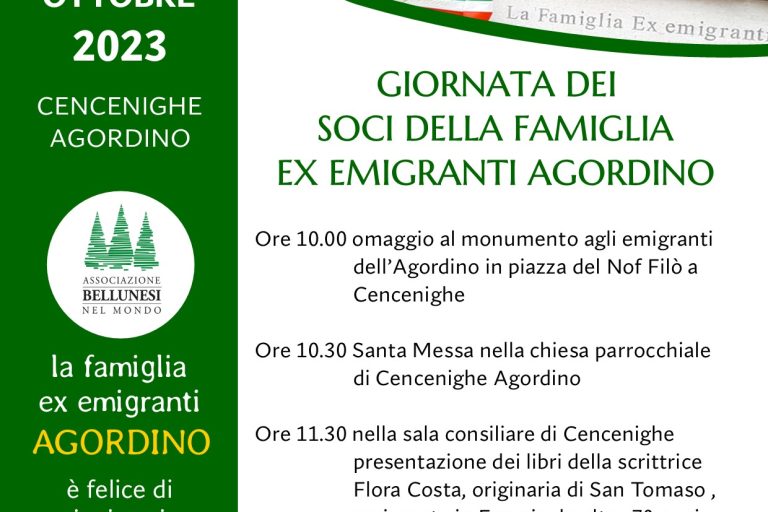 invito pranzo famiglia ex emigranti Agordino