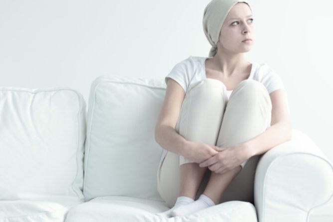 Woman with leukemia