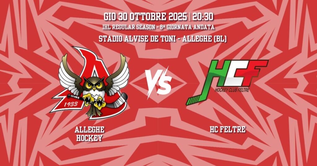 TEMPO DI DERBY AD ALLEGHE. AL DE TONI ARRIVANO I PICCHI DI FELTRE